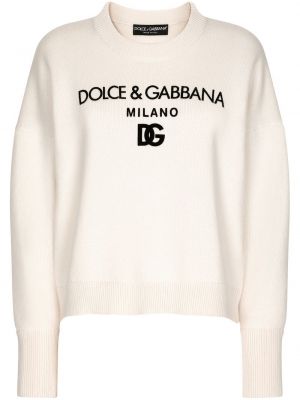 Kašmírový sveter Dolce & Gabbana biela