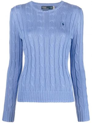 Bavlnený bavlnený sveter s výšivkou Polo Ralph Lauren modrá