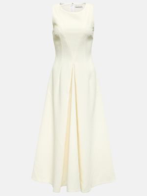 Midi šaty z polyesteru Emilia Wickstead - bílá