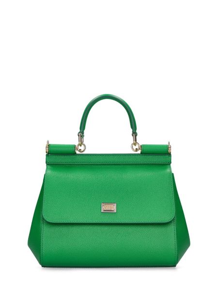 Kožená taška Dolce & Gabbana zelená