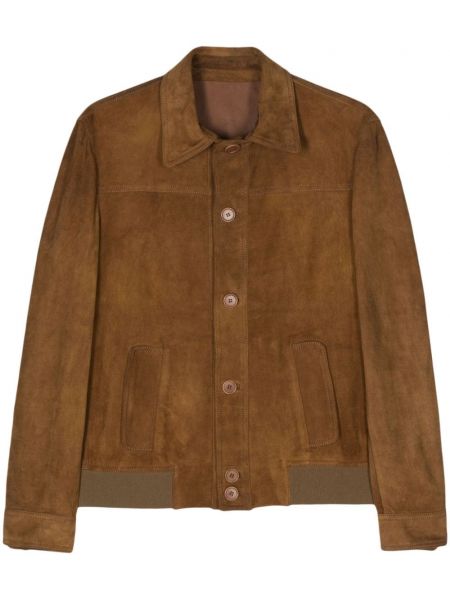 Jachetă lungă din piele de căprioară Salvatore Santoro maro