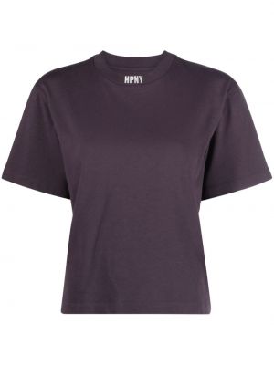 Medvilninis siuvinėtas marškinėliai Heron Preston violetinė