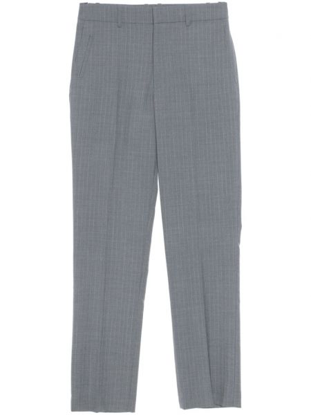 Vlněné rovné kalhoty Helmut Lang šedé