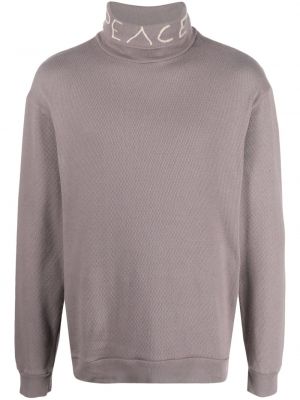 Памучен пуловер бродиран Kapital виолетово
