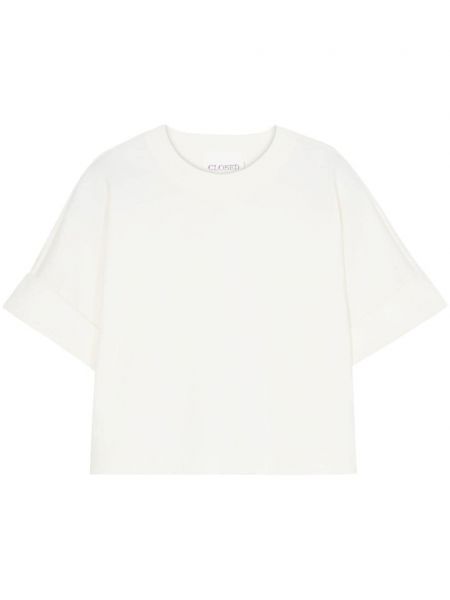 Βαμβακερή μπλούζα Closed λευκό