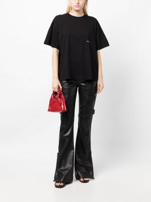 Oversize t-shirt aus baumwoll mit print Trussardi schwarz