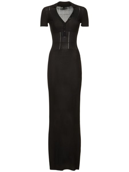 Vestido midi de punto Jacquemus negro