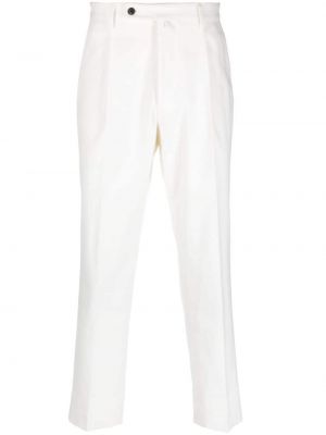Pantaloni chino din bumbac plisate Corneliani alb