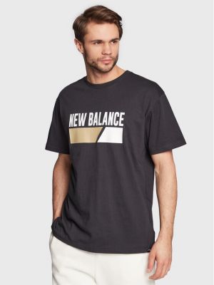 Relaxed fit marškinėliai New Balance juoda