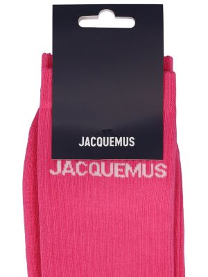 Bavlnené ponožky Jacquemus biela