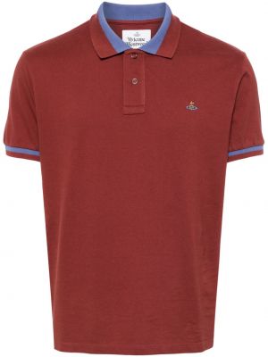 Medvilninis siuvinėtas polo marškinėliai Vivienne Westwood raudona