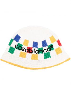Карирана шапка Casablanca бяло
