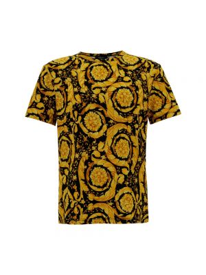 Koszulka bawełniana z nadrukiem Versace żółta