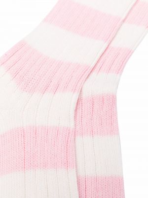 Chaussettes en coton à rayures Mackintosh rose
