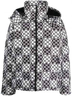 Kostkovaná péřová bunda s potiskem Karl Lagerfeld