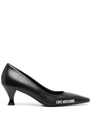 Hæler lær pumps Love Moschino svart