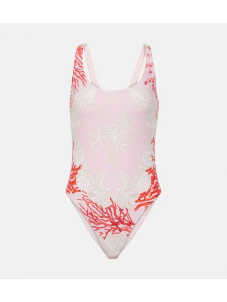 Raštuotas maudymosi kostiumėlis Versace rožinė