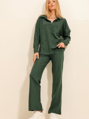 Polo marškinėliai Trend Alaçatı Stili žalia