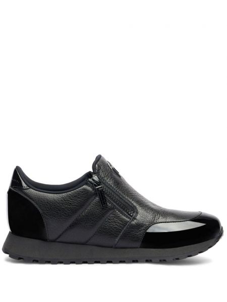 Pantofi loafer din piele cu fermoar Giuseppe Zanotti negru