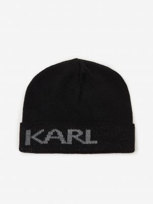 Вълнена шапка с козирки Karl Lagerfeld черно