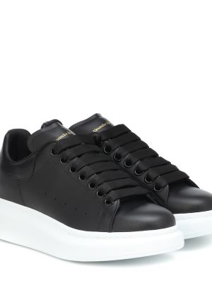 Oversized δερμάτινα sneakers Alexander Mcqueen μαύρο