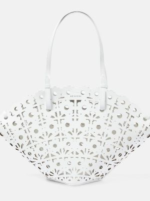 Δερμάτινη τσάντα shopper Aquazzura λευκό