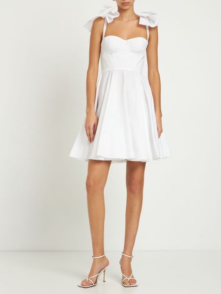 Βαμβακερή φόρεμα με φιόγκο Giambattista Valli λευκό
