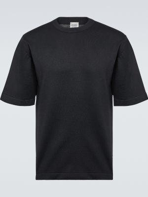 Трикотажная хлопковая футболка John Smedley черная