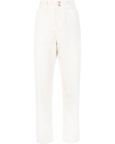 Pantalones rectos de cintura alta Etro blanco
