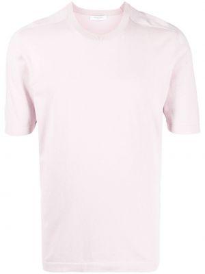 Памучна копринена тениска Boglioli розово