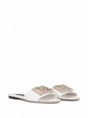 Slip-on ilma kontsaga sandaalid Dolce & Gabbana valge