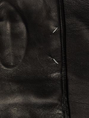 Rękawiczki skórzane Maison Margiela czarne