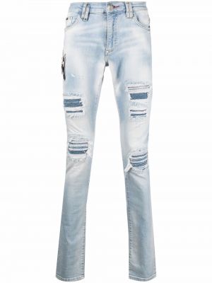 Nødlidende skinny jeans Philipp Plein blå