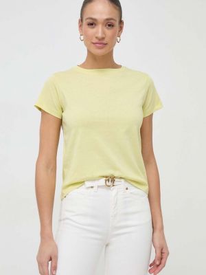 Koszulka bawełniana Pinko żółta