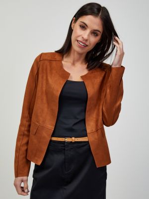 Замшевый пиджак Orsay коричневый