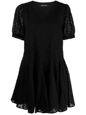 Жакардова рокля с v-образно деколте Tout A Coup черно