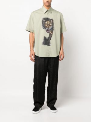 Leopardí košile s potiskem Roberto Cavalli zelená