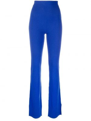 Vlněné zvonové kalhoty s vysokým pasem Nina Ricci - modrá