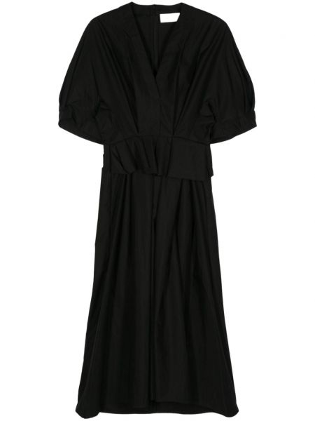 Плисирана миди рокля Christian Wijnants черно