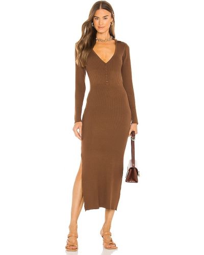 Платье с воротником Bardot, коричневый