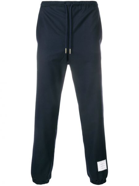 Μάλλινο αθλητικό παντελόνι Thom Browne μπλε