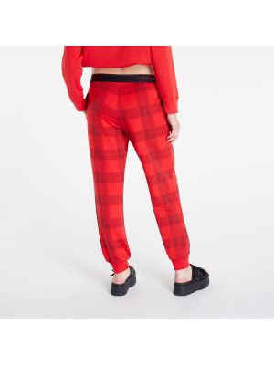 Kostkované sportovní kalhoty Calvin Klein červené
