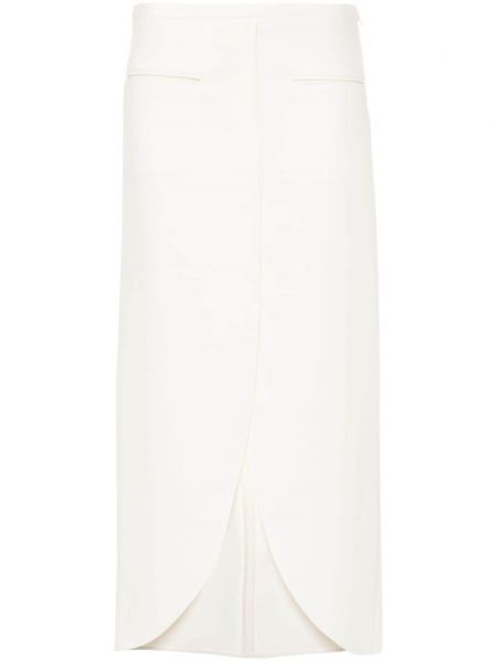 Midi suknja od krep Courreges bijela