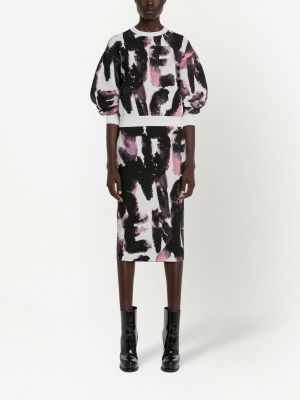 Midi sijonas su abstrakčiu raštu Alexander Mcqueen