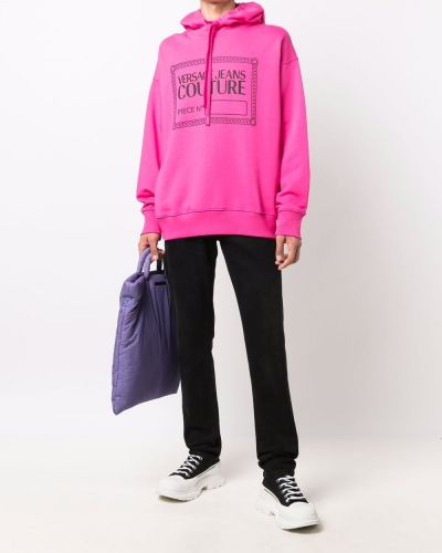 Sudadera con capucha Versace Jeans Couture rosa