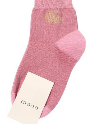 Кашемировые носки из вискозы Gucci розовые