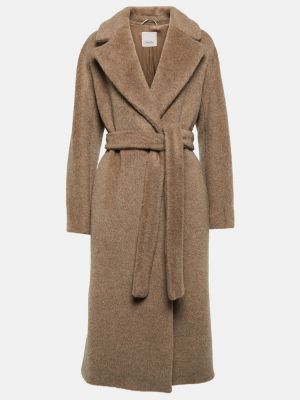 Vlněný kabát z alpaky 's Max Mara hnědý