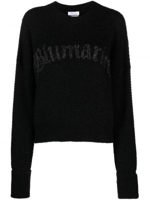 Pull brodé en tricot Blumarine noir