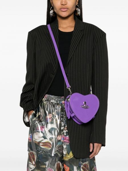 Taška přes rameno se srdcovým vzorem Vivienne Westwood fialová