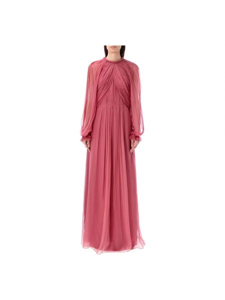 Sukienka długa Alberta Ferretti różowa